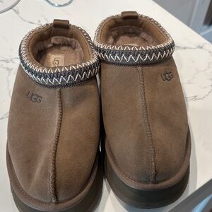 UGG Men's Chestnut Suede Slip-On Clogs with Shearling Collar